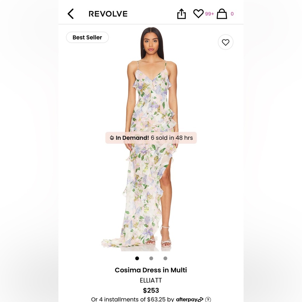 Elliatt Cosima dress in multi ruffled NEVER WORN NWT
